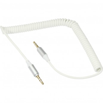 Аудиокабель REXANT AUX 3.5 мм шнур спираль 1 м, белый