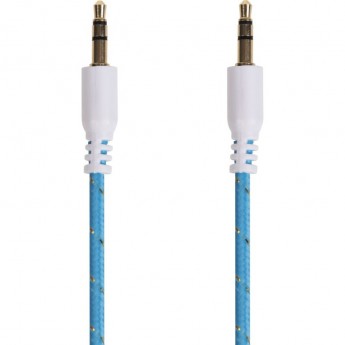 Аудиокабель REXANT AUX 3.5 мм в тканевой оплетке 1 м, синий