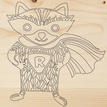 Доска для выжигания REXANT СУПЕРГЕРОЙ ЕНОТ 150х150 мм