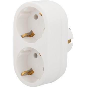 Двойник электрический REXANT 16 А с заземлением белый Двойник электрический REXANT 16 А с заземлением белый