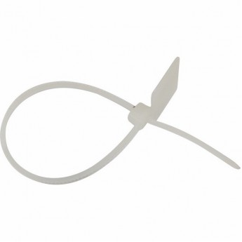 Хомут под маркер REXANT с площадкой нейлоновый 100x2.5 мм белый, 100 шт.