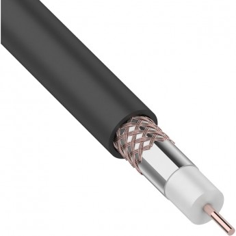 Кабель коаксиальный REXANT RG-6U+CU черный 305 м