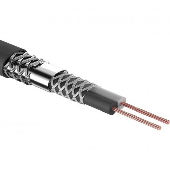 Кабель микрофонный REXANT 2х0,25мм², ø 6,8мм, черный, 100м