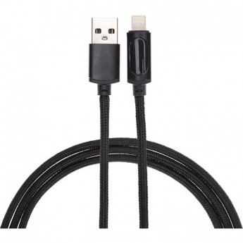 Кабель REXANT USB-A – Lightning для Apple, 2,4А, 1 м, в черной нейлоновой оплетке, c LED дисплеем