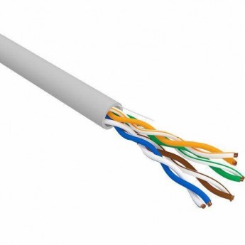 Кабель витая пара REXANT PRO U/UTP, CAT 5e, PVC, 4х2х0,52 мм, 24AWG, INDOOR, SOLID, серый, 305 м