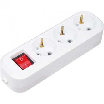 Колодка REXANT 3 гнезда с кнопкой c заземлением