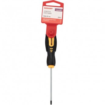 Отвертка крестовая REXANT PZ0х75мм, двухкомпонентная рукоятка
