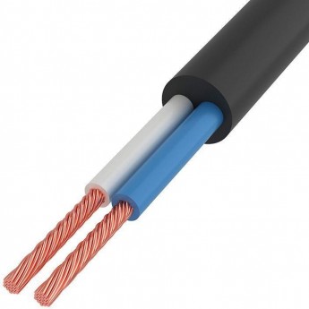 Провод REXANT ПВС 2x1.5 мм² соединительный черный 50 м