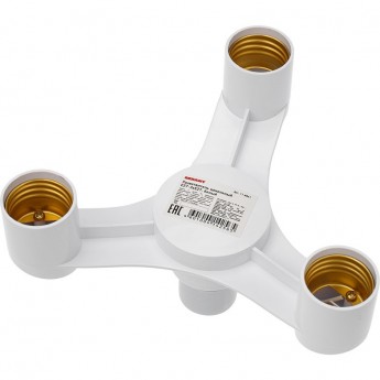 Разветвитель цокольный REXANT Е27-3хЕ27 белый Разветвитель цокольный REXANT Е27-3хЕ27 белый