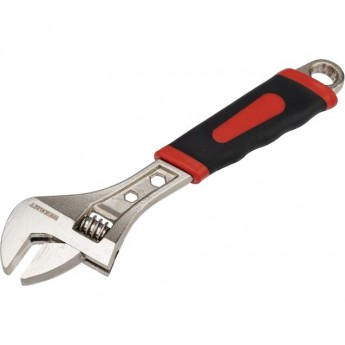 Разводной ключ REXANT 250 мм никелированный, двухкомпонентная рукоятка