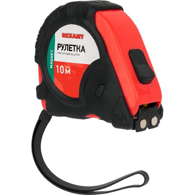 Рулетка измерительная REXANT ПРОФИ прорезиненный корпус, магнитная, 10м х 25мм 12-9017
