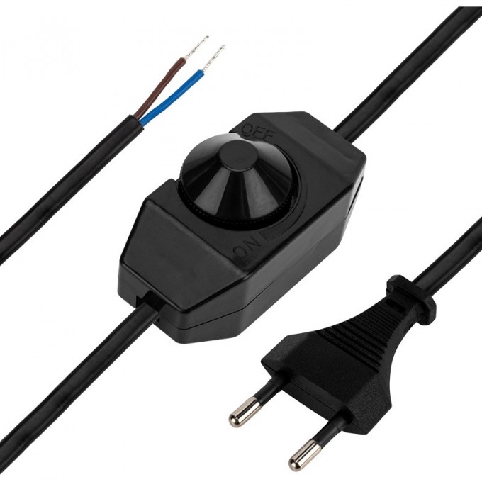 Сетевой шнур REXANT с диммером 2х0.75 мм² 2 м черный 11-1137