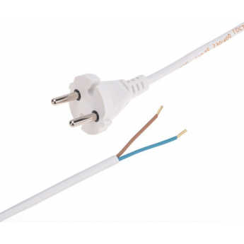 Шнур электрический REXANT с вилкой ПВС 2х0,75 мм² 2м, белый