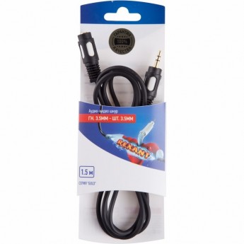 Шнур REXANT стерео гнездо 3.5 мм - стерео штекер 3.5 мм 1.5m