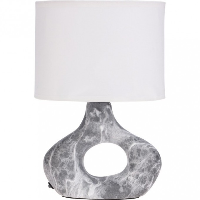 Светильник декоративный настольный REXANT ФОРТЕ основание кольцо под черный мрамор белый абажур цоколь Е27 60Вт 603-1027