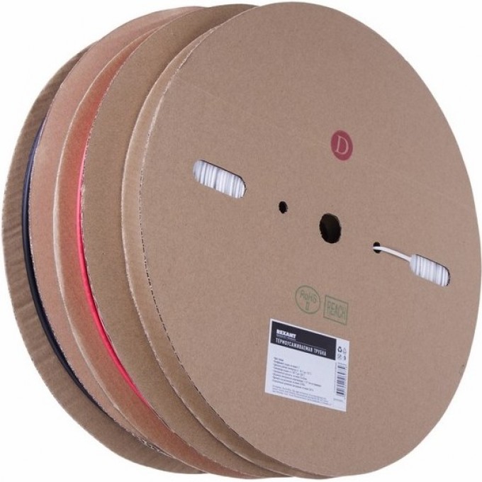 Термоусаживаемая трубка REXANT 2.0/1.0 мм белая, бухта 200 м 49-0201