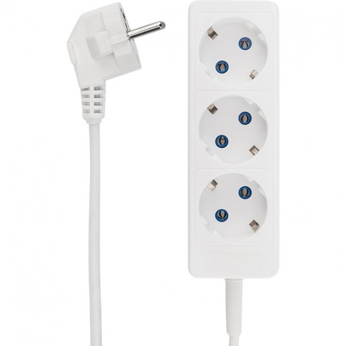 Удлинитель REXANT STANDARD 3 гнезда, 5м, 2х1,0мм², б/з, белый 13-4008