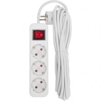 Удлинитель REXANT STANDARD 3 гнезда, 5м, 3х1,0мм², с/з, с выключателем, белый Удлинитель REXANT STANDARD 3 гнезда, 5м, 3х1,0мм², с/з, с выключателем, белый