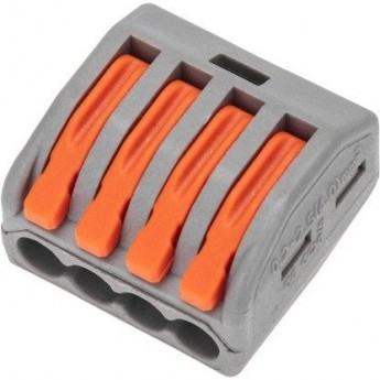 Универсальная клемма REXANT СМК 222-414, 4-проводная серая 0,08-2,5/4 мм² 10 шт/уп