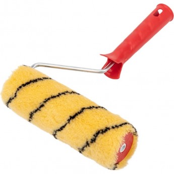Валик REXANT ворс 11 мм, ширина ролика 180 мм, бюгель 6 мм, Ø 42 мм, полиакрил желтый с черной полосой