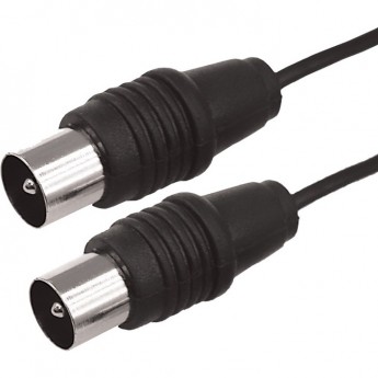 ВЧ кабель REXANT ТВ штекер - ТВ штекер, длина 5 метров, черный