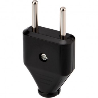 Вилка REXANT прямая без з/к 10А плоская черная